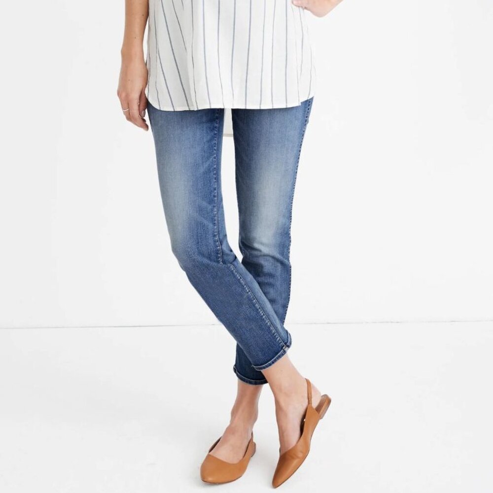 Madwell Maternity Over-the-Belly Stovepipe Jeans in Chancery Wash